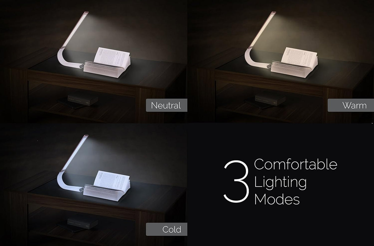 Luxe Cordless Eye Friendly LED Desk Lamp, USB Rechargeable, Up to 40 Hours of...