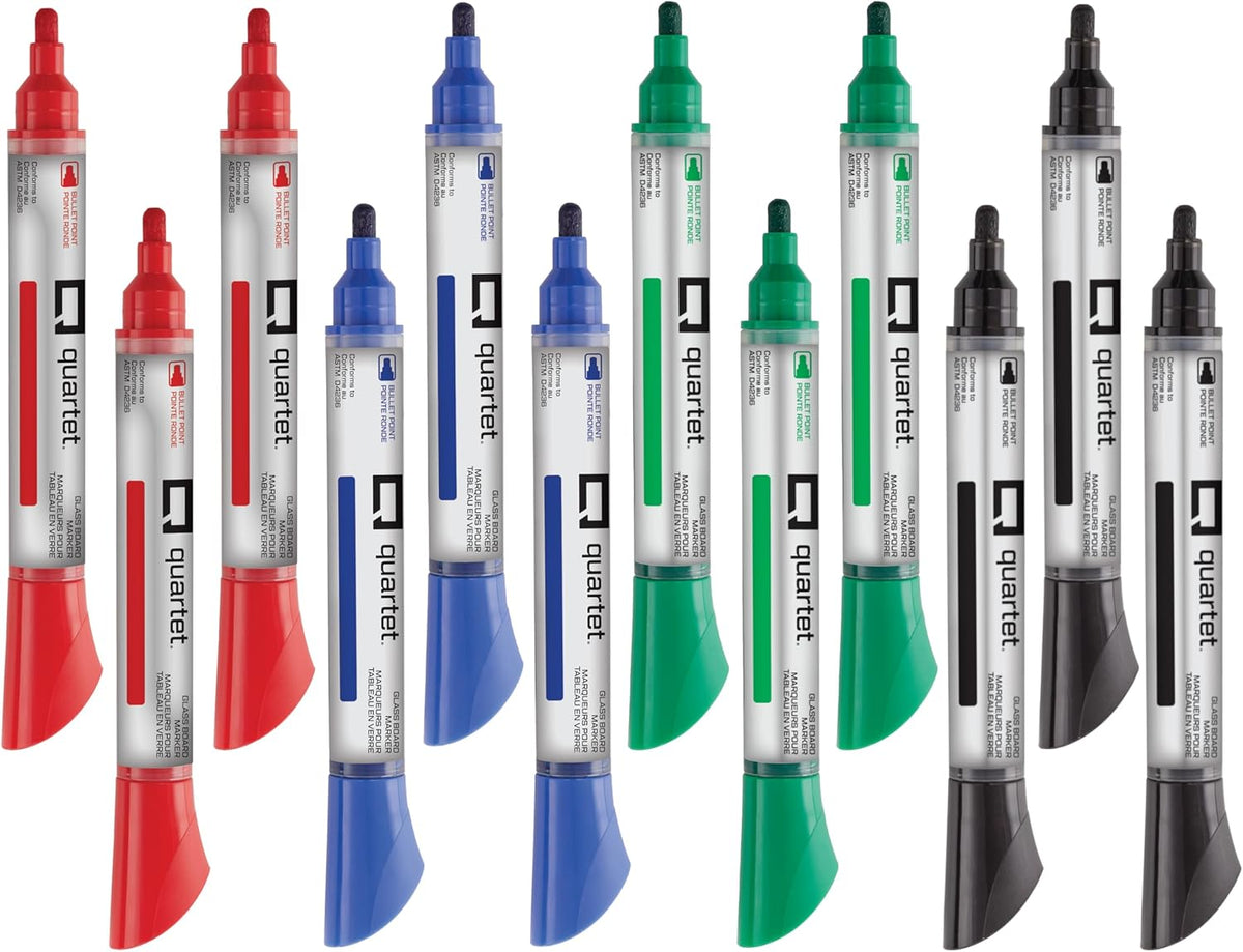 Quartet Glass Board Dry Erase Markers, Premium Whiteboard Markers, Bullet Tip...