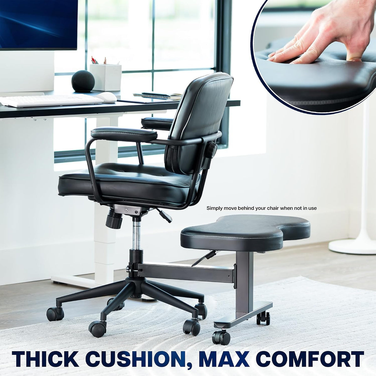 VIVO Black Retrofit Footrest for Office Chair, Chair-REST1