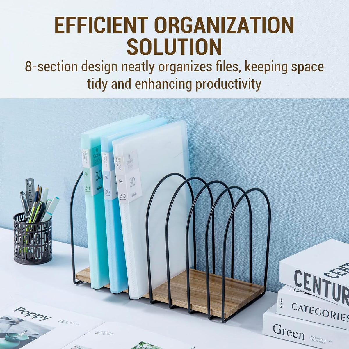 MyGift 14 Inch Large Desktop Document Holder, Premium Acacia Solid Wood and B...