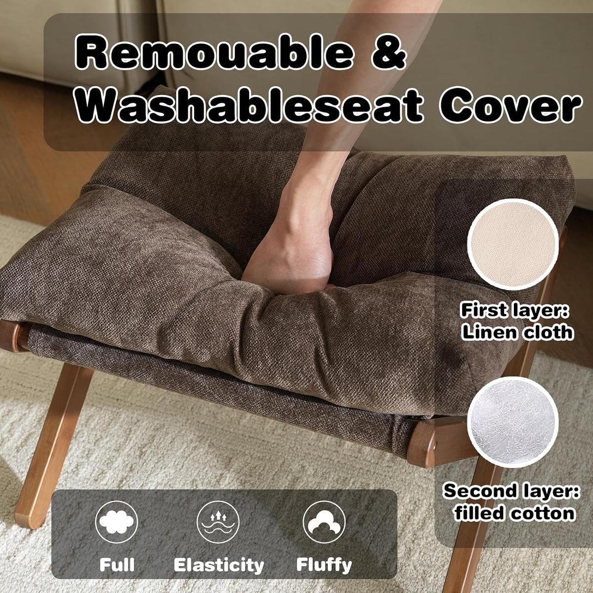Baveke Foldable Ottoman Foot Rest for Chair, Small Foot Stools Ottoman for Ho...
