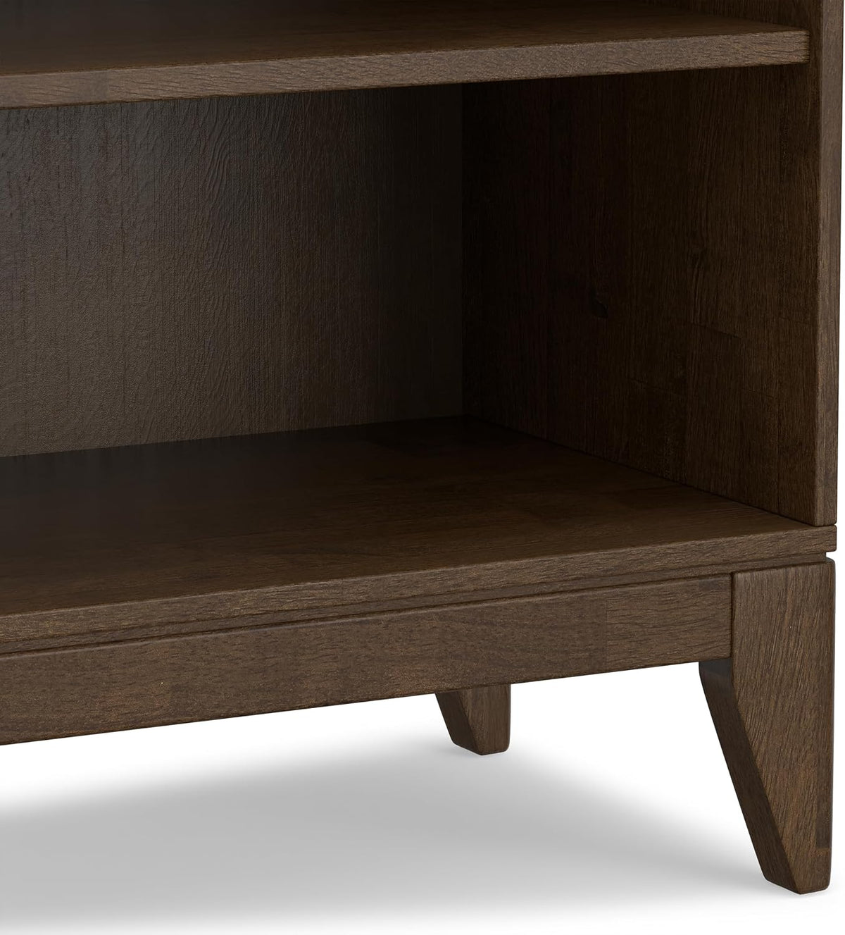 SIMPLIHOME Harper 66" Tall Solid Wood 5-Shelf Bookcase in Walnut Brown
