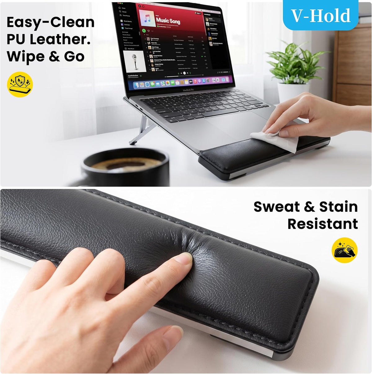 Laptop Stand for Desk, Adjustable Laptop Riser with Wrist Rest