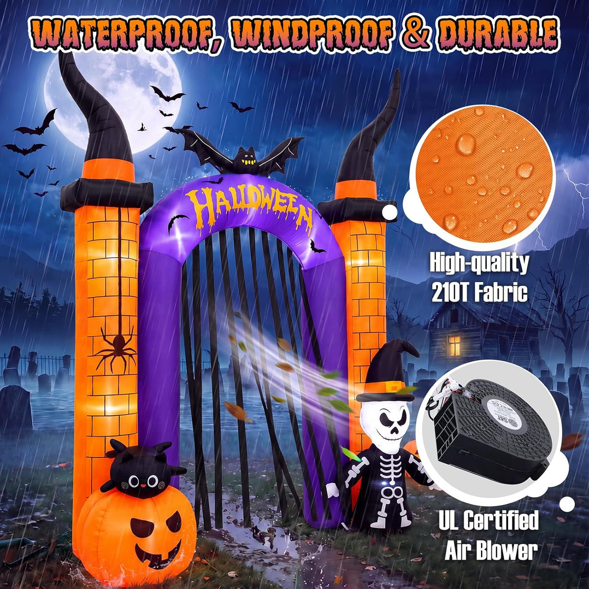 12.5FT Giant Halloween Inflatable Archway Outdoor Decoration