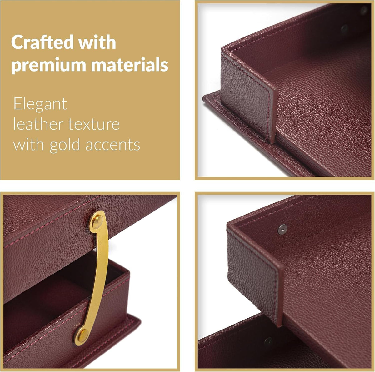 MOOGCO 12-Piece Leather Desk Set — Desk Pad 23.2" x 15.4", Double D...
