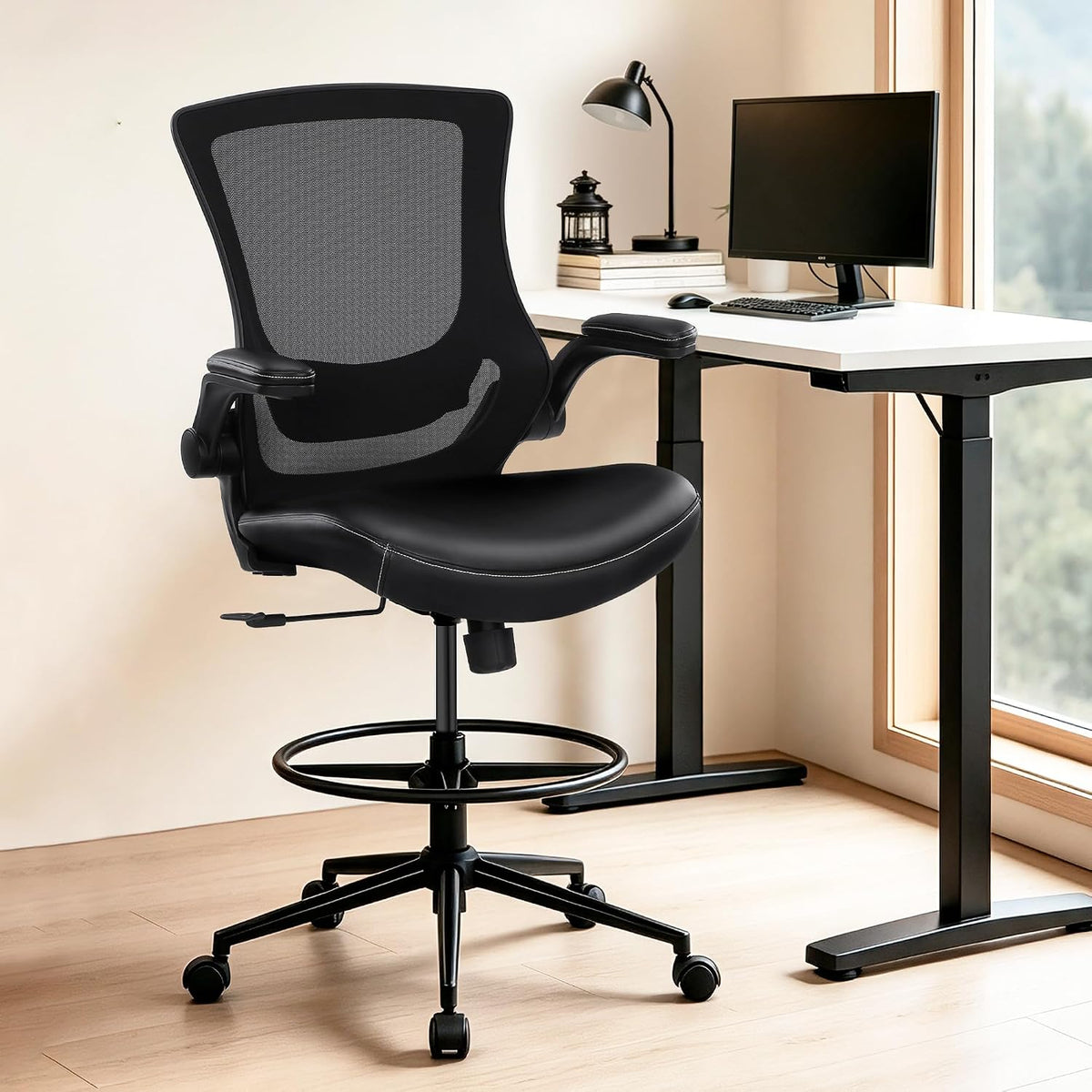 Misolant Drafting Chair for Standing Desk, Tall Office Chair with Adjustable ...
