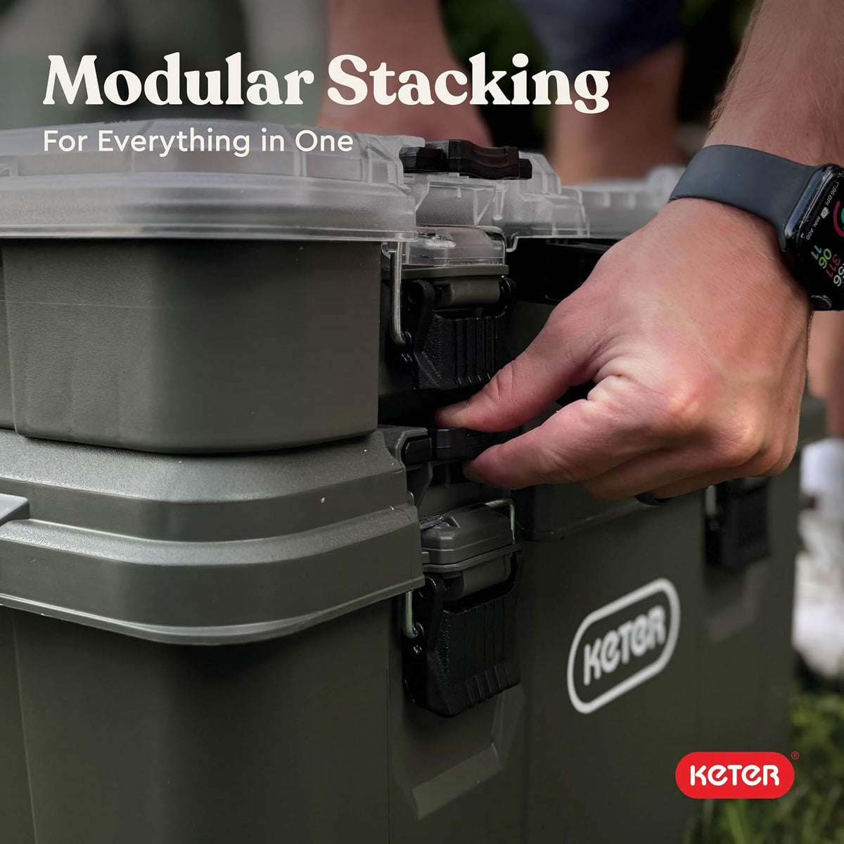 Keter Stack N' Roll Camping Gear Organizer, Portable Storage Organizer