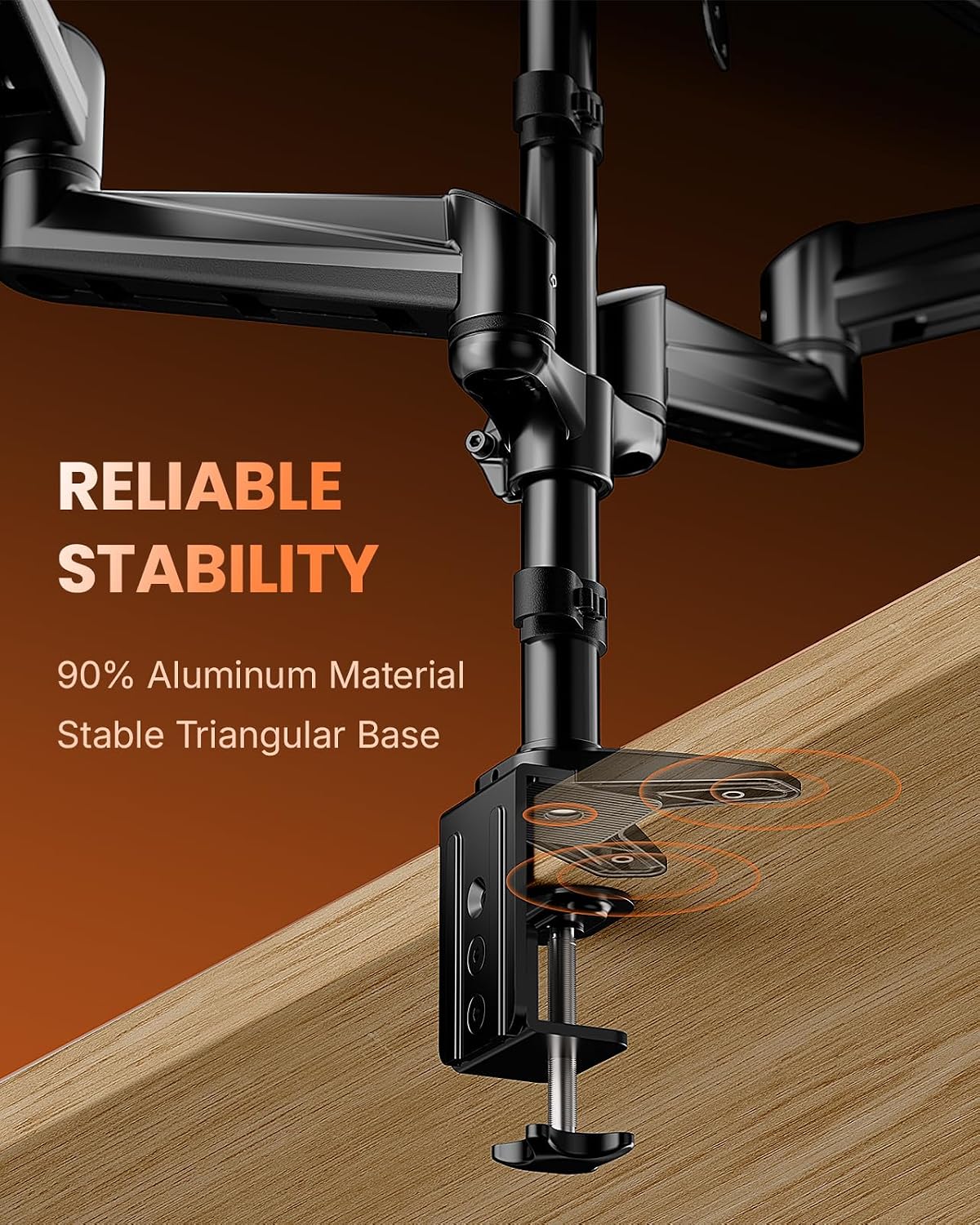 ErGear Triple Monitor Stand Fits Three 17–32 inch Monitors