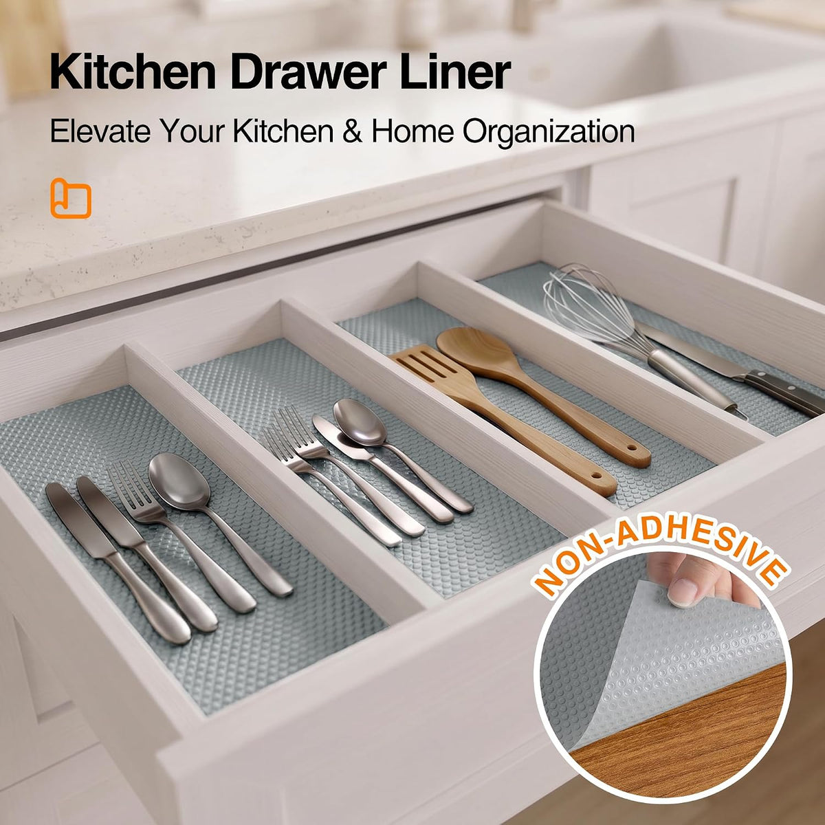Shelf Liners for Kitchen Cabinets 16-inch: Non-Adhesive 16" W x 300" L