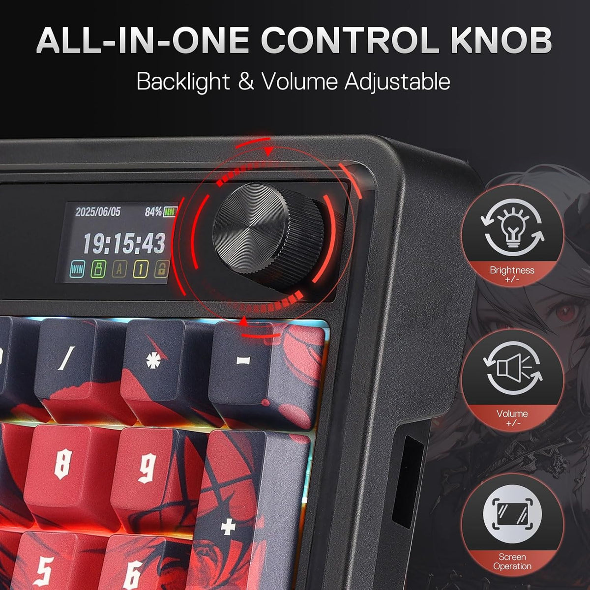 Redragon K719 PRO Wireless RGB Gasket Gaming Keyboard, Dye-Sub Anime Keycap
