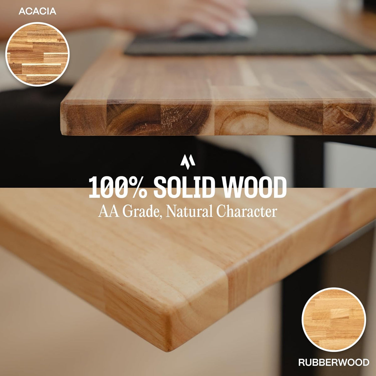 COREMINDED Solid Wood Desk Table Top – Pre-Finished 1.2” Thick Tabletop - Uni...