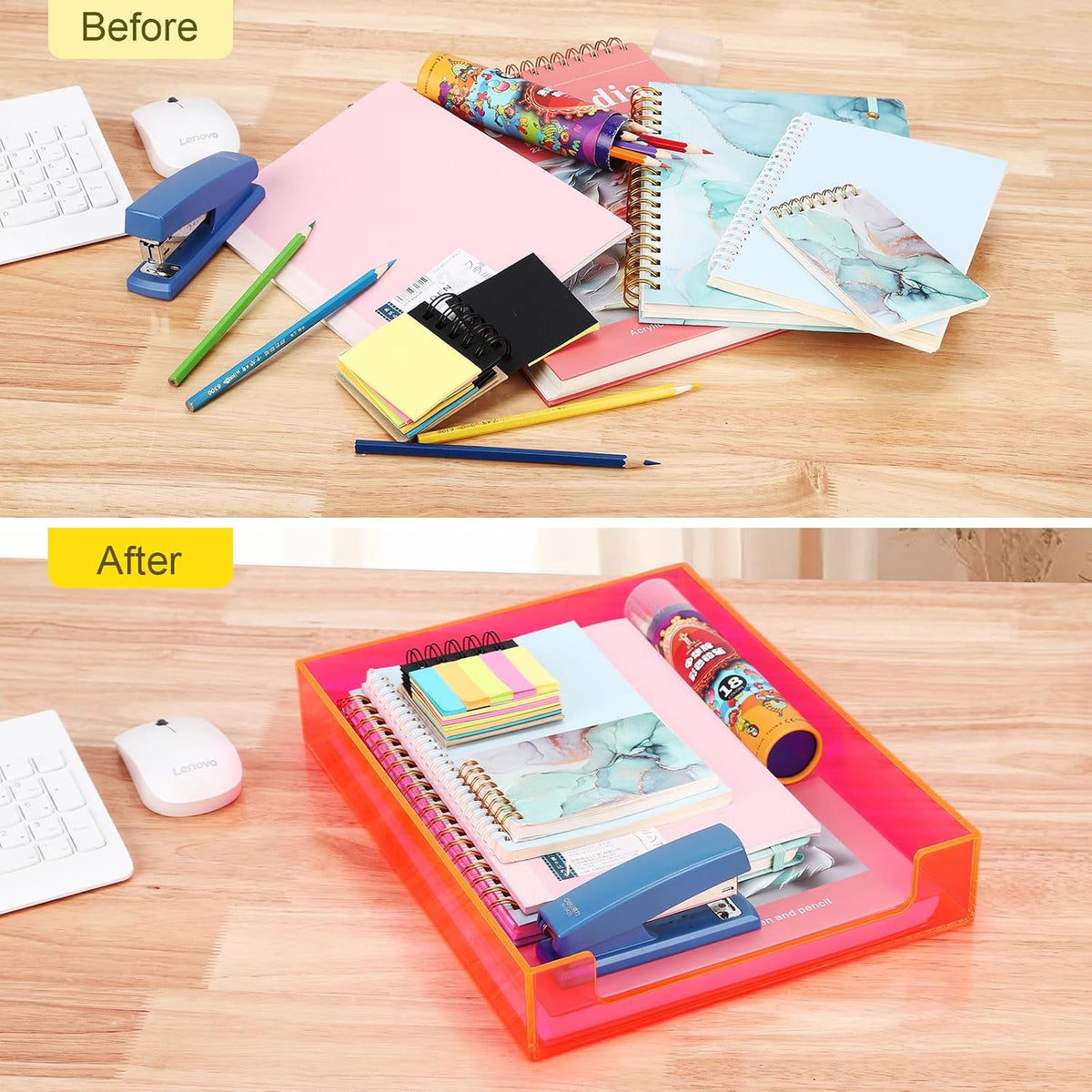 Paper Tray Acrylic File Organizer for Desk Letter Tray Desk Organizer Documen...