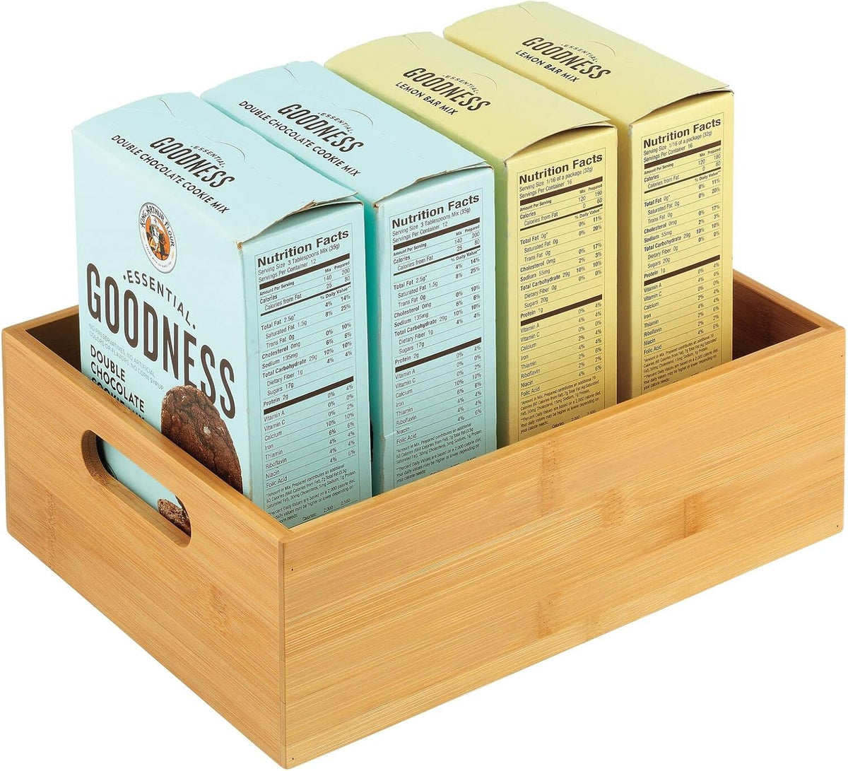 mDesign Kitchen Storage Box - Large Wooden Box with Handles - Bamboo Kitchen ...