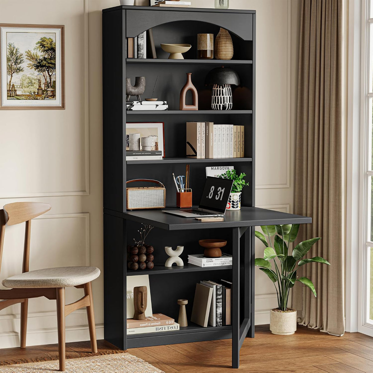Einhomn Folding Desk with Storage, Space-Saving Foldable Convertible Writing ...