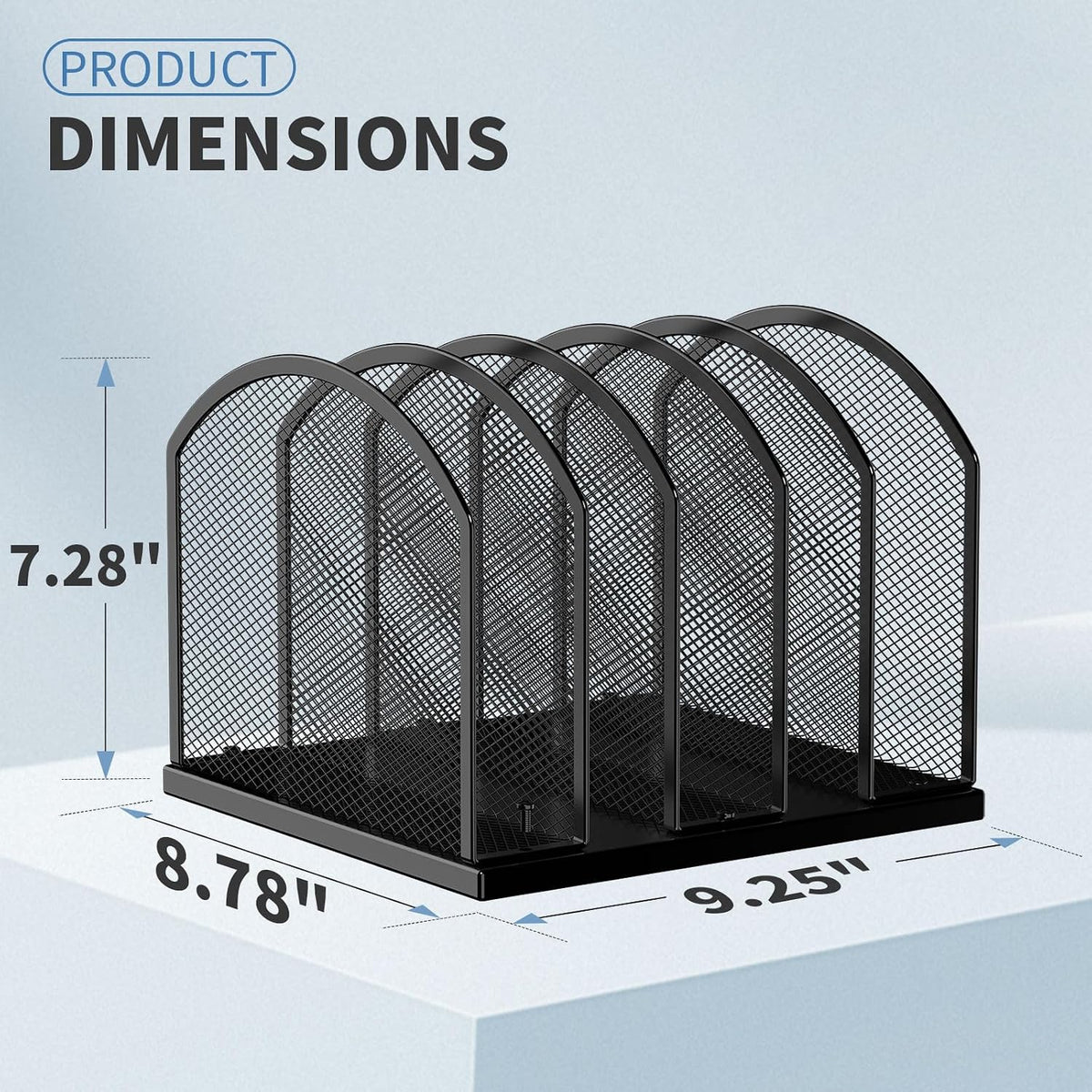 2 Pack Gawerk 5-Section Vertical Desktop Organizer, 5-Section Mesh File Folde...