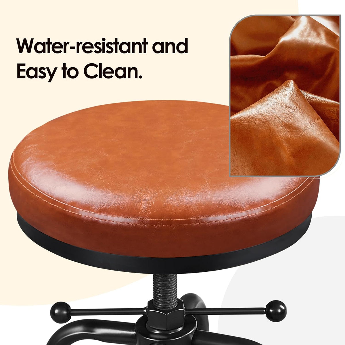 Yaheetech Adjustable Bar Stool 21.5-28" Kitchen Stool Light Brown, 4PCs