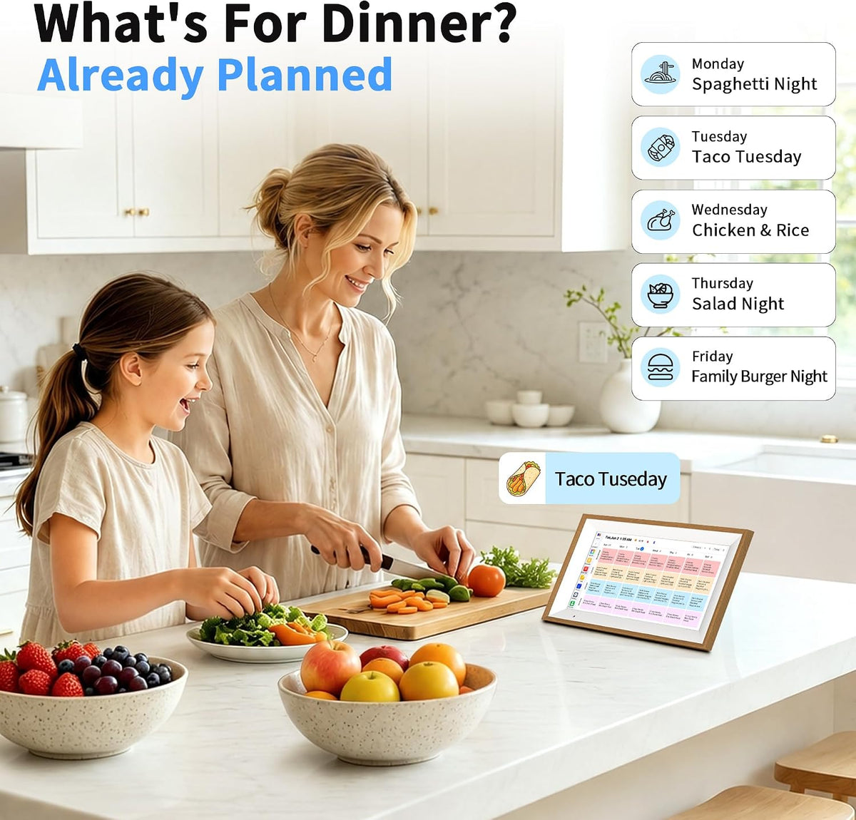 Digital Calendar 10.1" Smart Family Planner Electronic Touch Screen