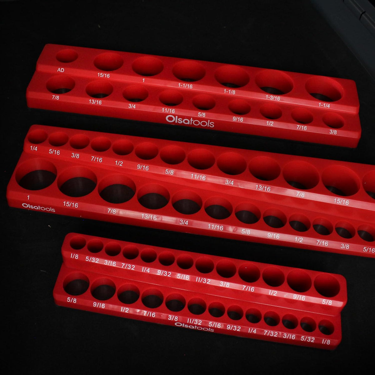 Olsa Tools Magnetic Socket Organizer - 3 Piece Socket Holder Kit - 1/2-Inch -...