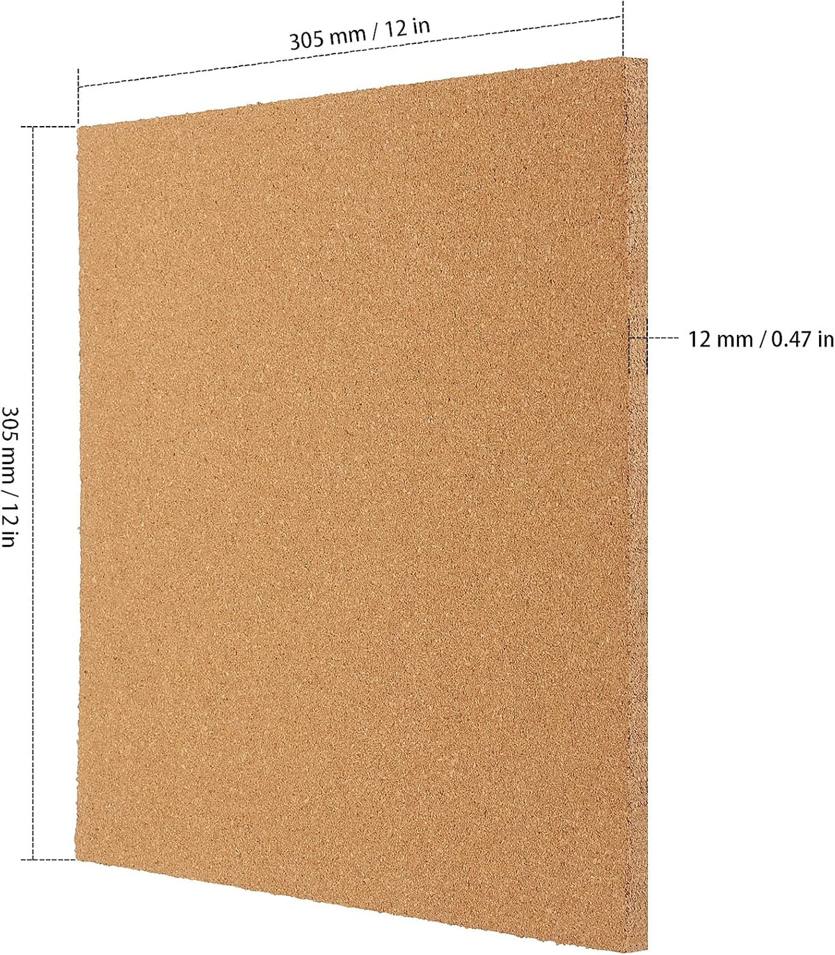 10 Pack Cork Board Tiles, 12 x 12 x 1/2 inch Bulletin Board Cork Panels, Cork...
