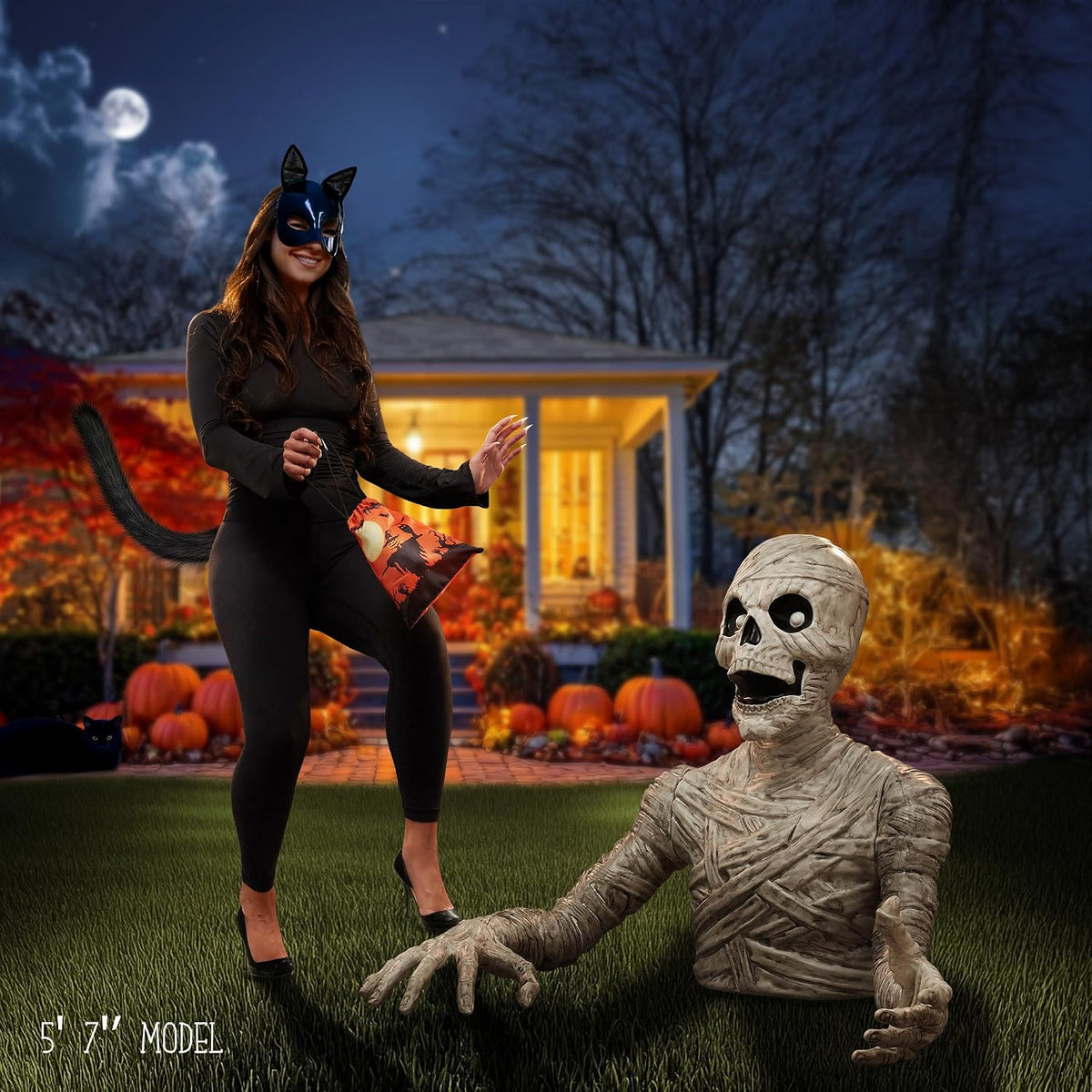 BOO BOX 3 Ft. Halloween Groundbreaker Mummy, Giant Outdoor Decoration for Yar...