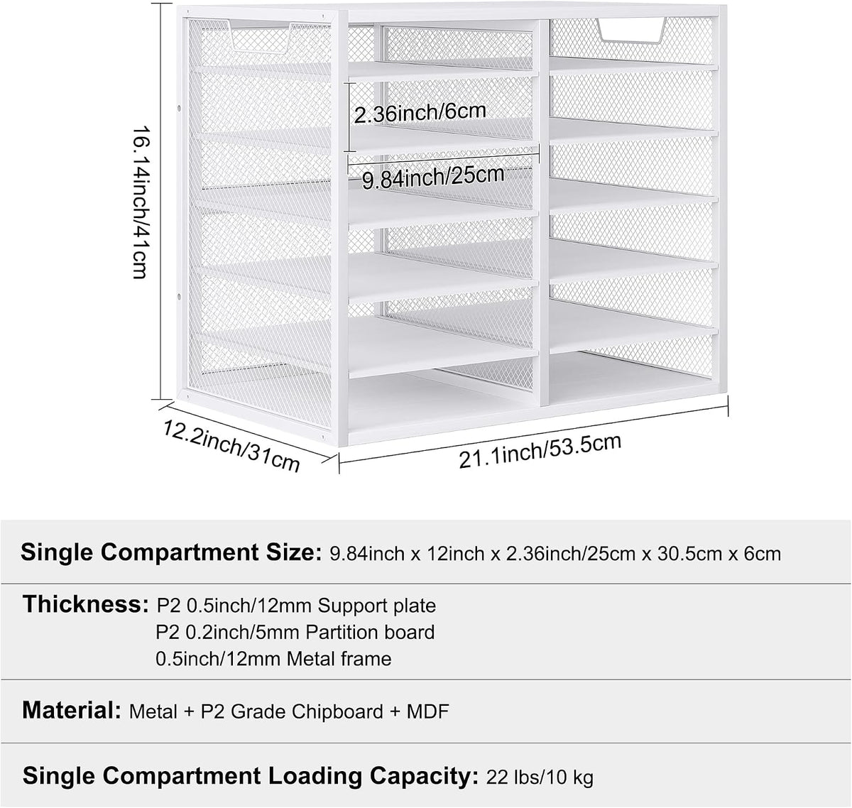 Mail Sorter for Desk, Countertop Literature Organizer, Student Mailbox for Cl...