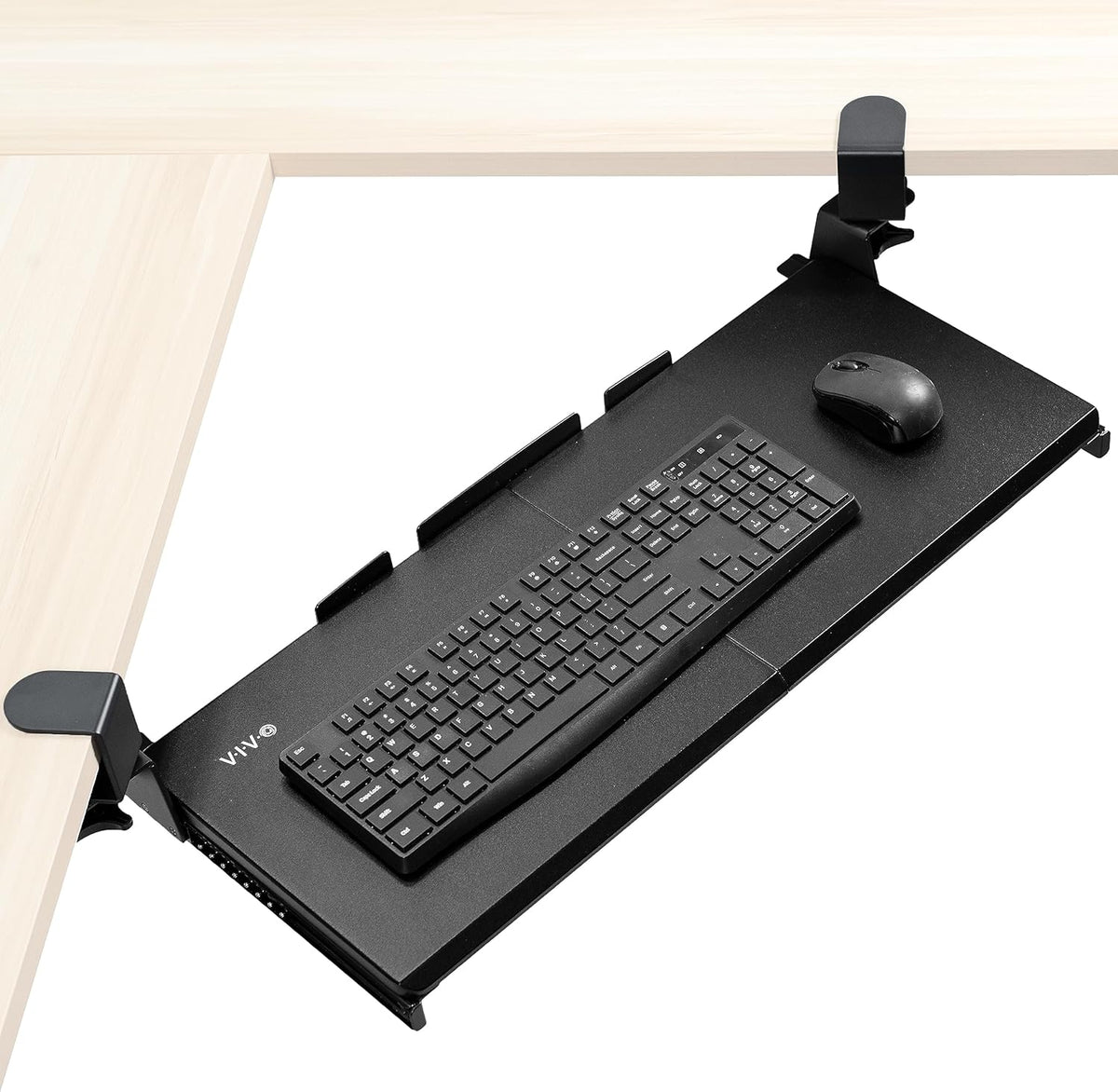 VIVO Black Clamp-on 27 x 11 in Keyboard Tray for Corner Desk, MOUNT-KB10C