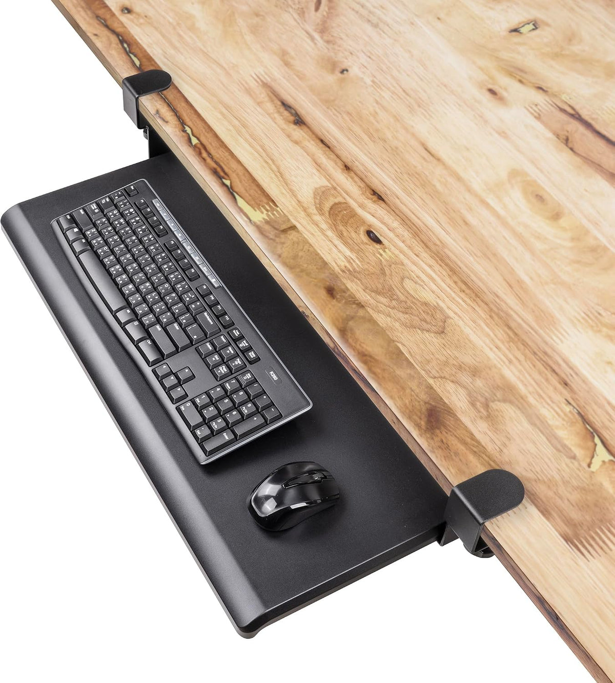 EHO Under Desk Keyboard Tray, Large 27.5" x 12.2" Slide-Out Clamp-O...