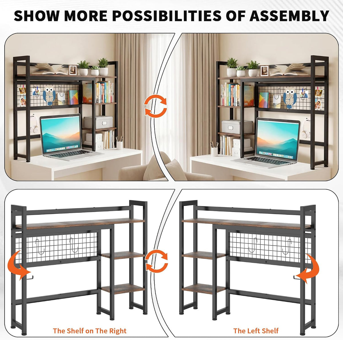 IBVIVIC Desktop Shelf, 38.5'' Desktop Organizer Shelf for Computer Mo...