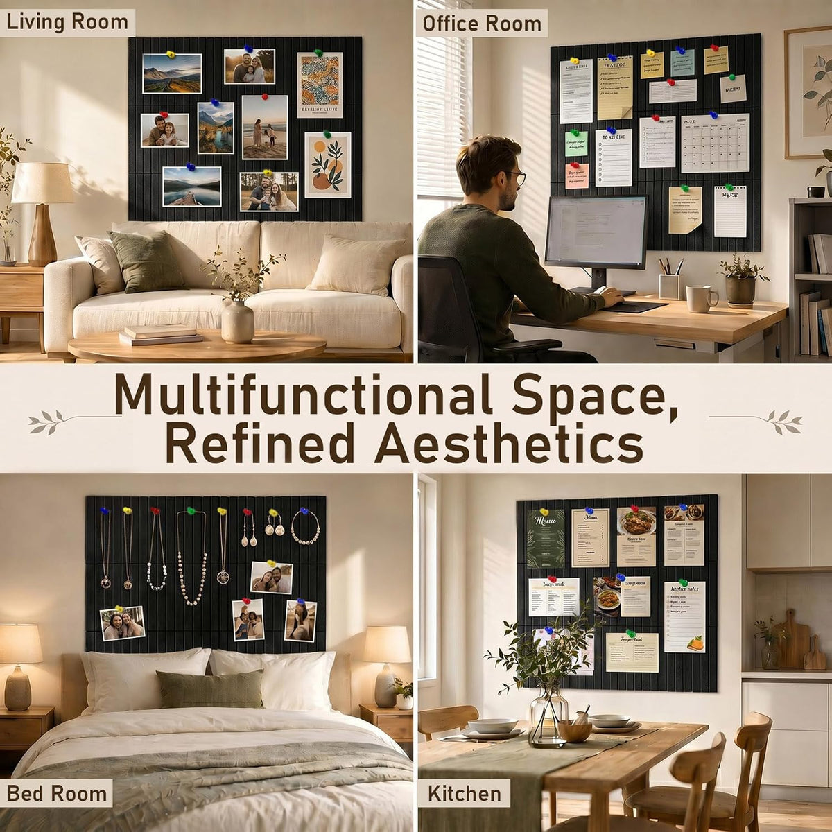 Large Felt Bulletin Board 48" x 36" Cork Board Alternative-12 Pack ...