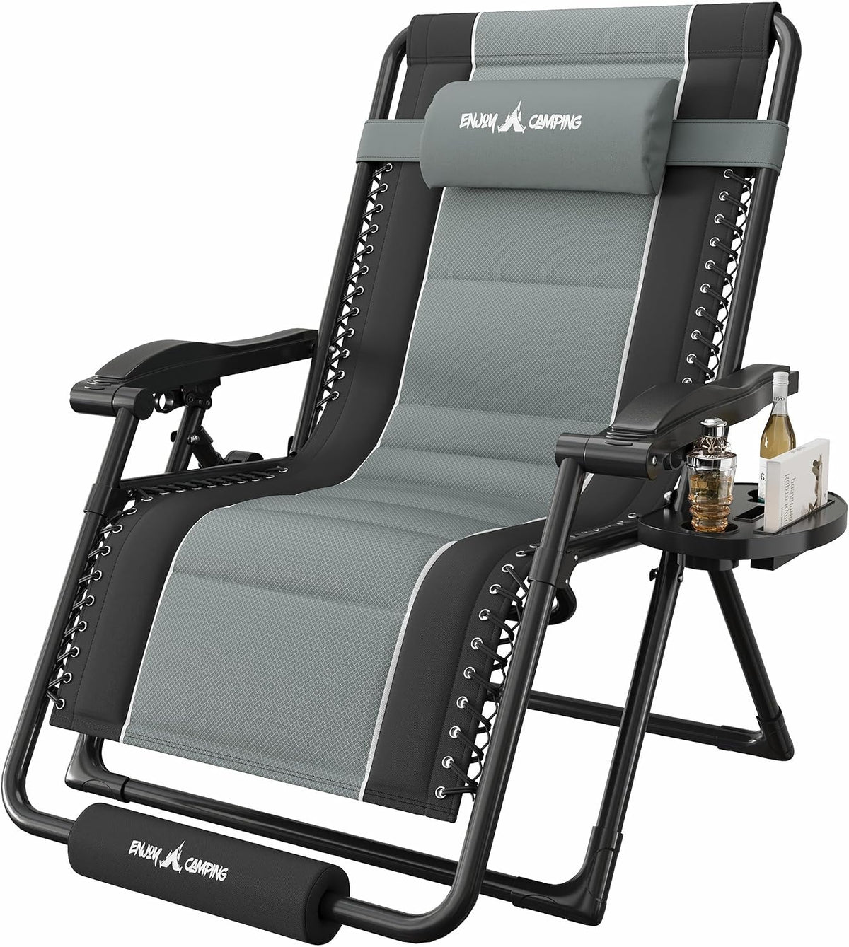 Amopatio XXL Padded Zero Gravity Chairs Foldable Zero Gravity Lounge Chair Ou...