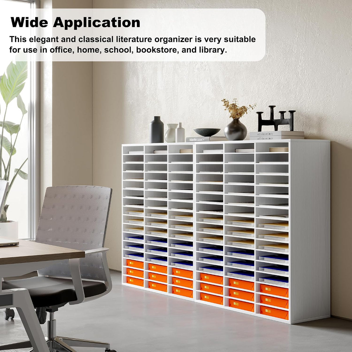 Mail Sorter Wood Literature Organizer, Student Mailbox for Classroom, Desktop...