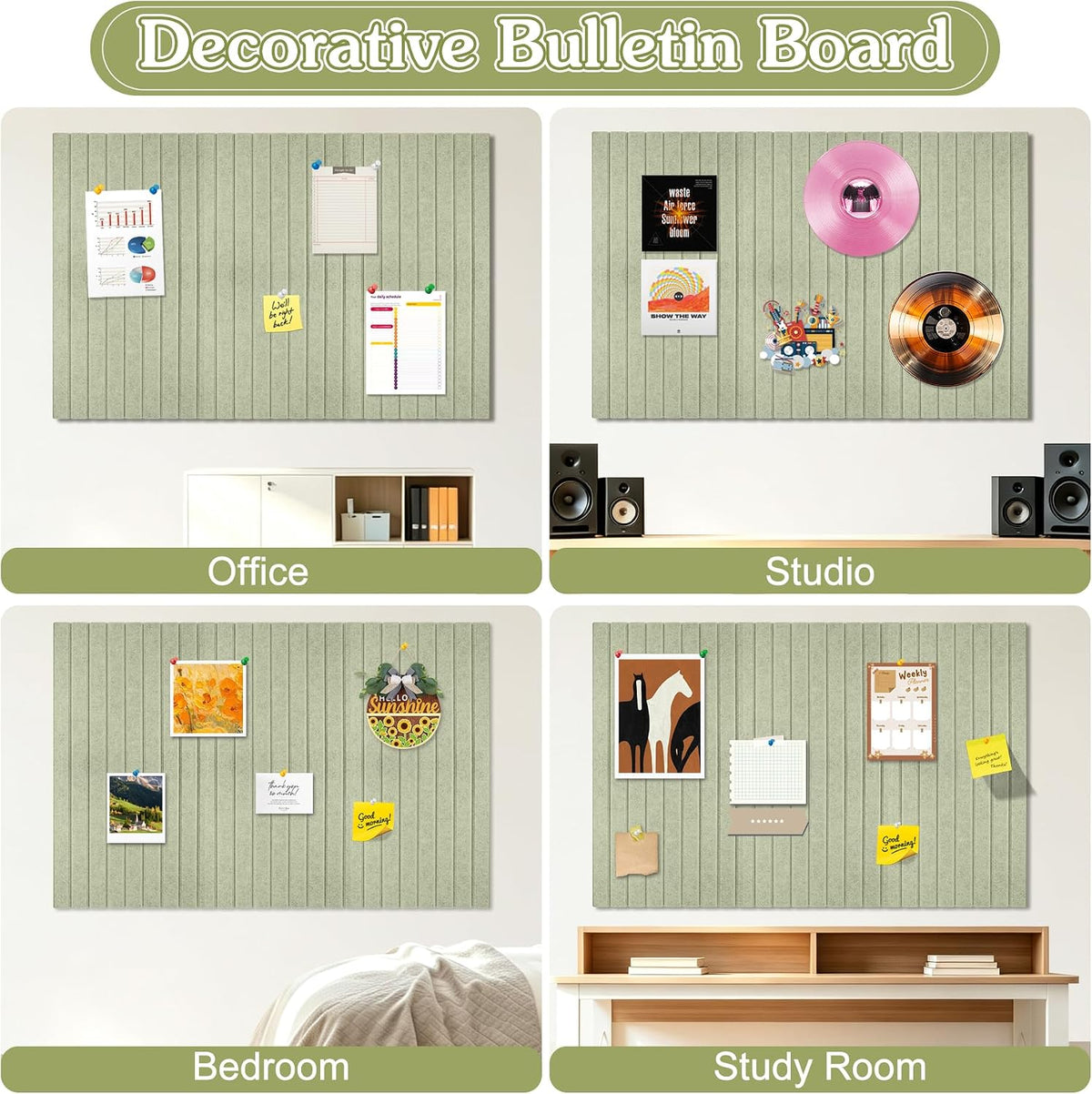 Large Felt Bulletin Board 48" x 36" Cork Board Alternative for Walls