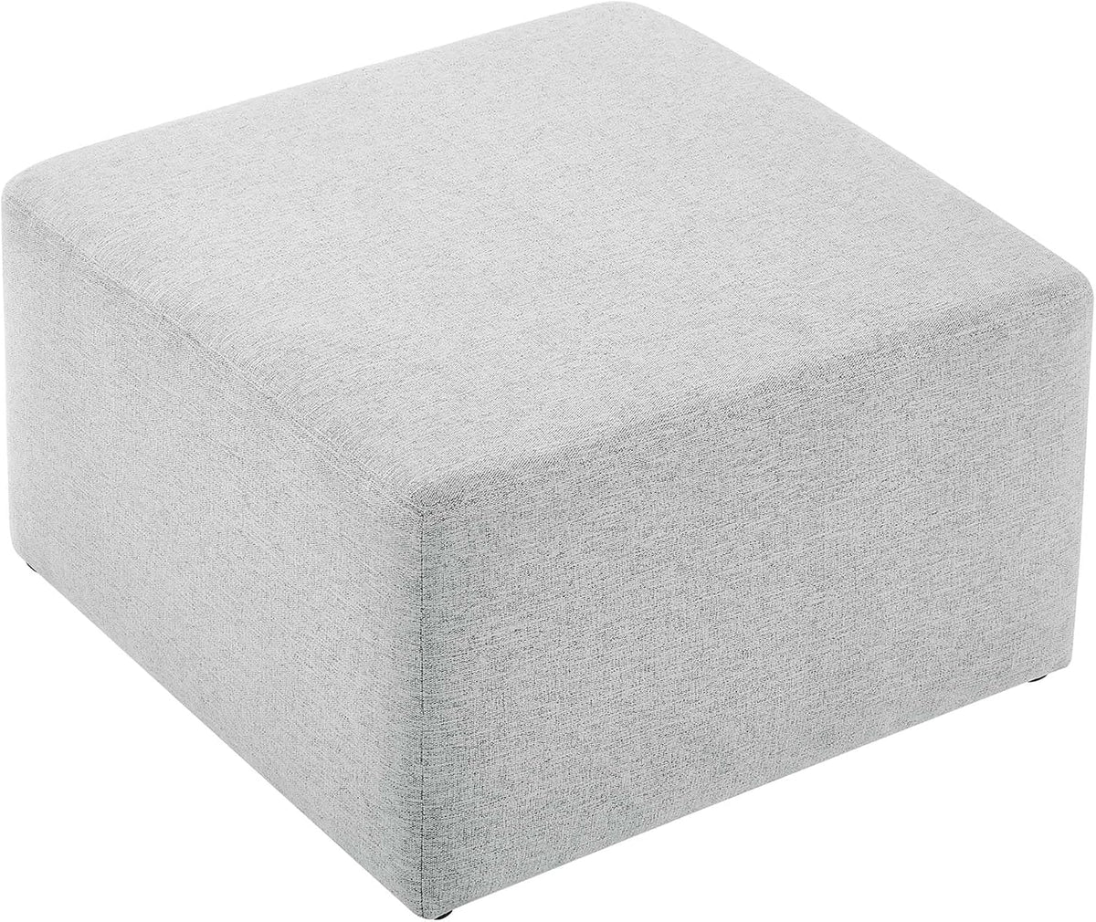 Modway Callum 28 Inch Square Ottoman in Heathered Weave Light Gray - Heathere...