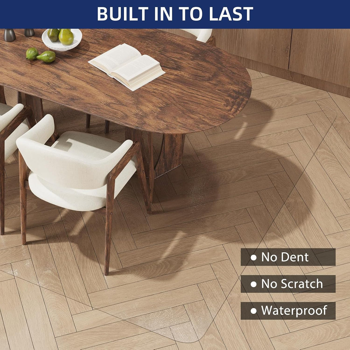 SALLOUS Plastic Floor Mat for Home, 4' x 6' Waterproof Area Rug for D...
