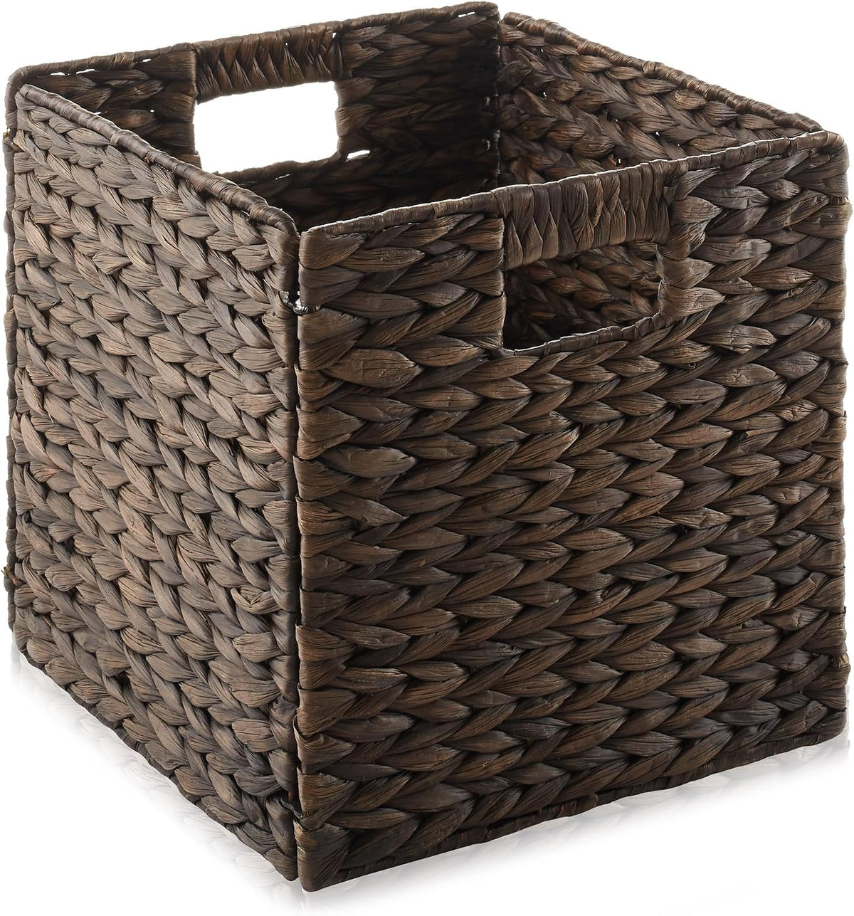 Casafield 10.5" x 10.5" Water Hyacinth Storage Baskets, Espresso - ...