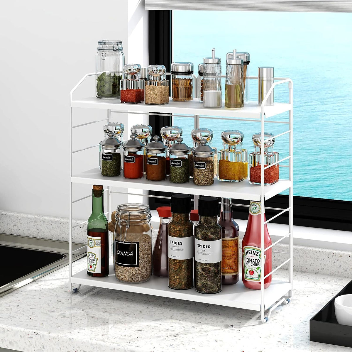 BOIVSHI Bathroom Countertop Organizer, 3-Tier Bathroom Counter Organizer, 8-L...