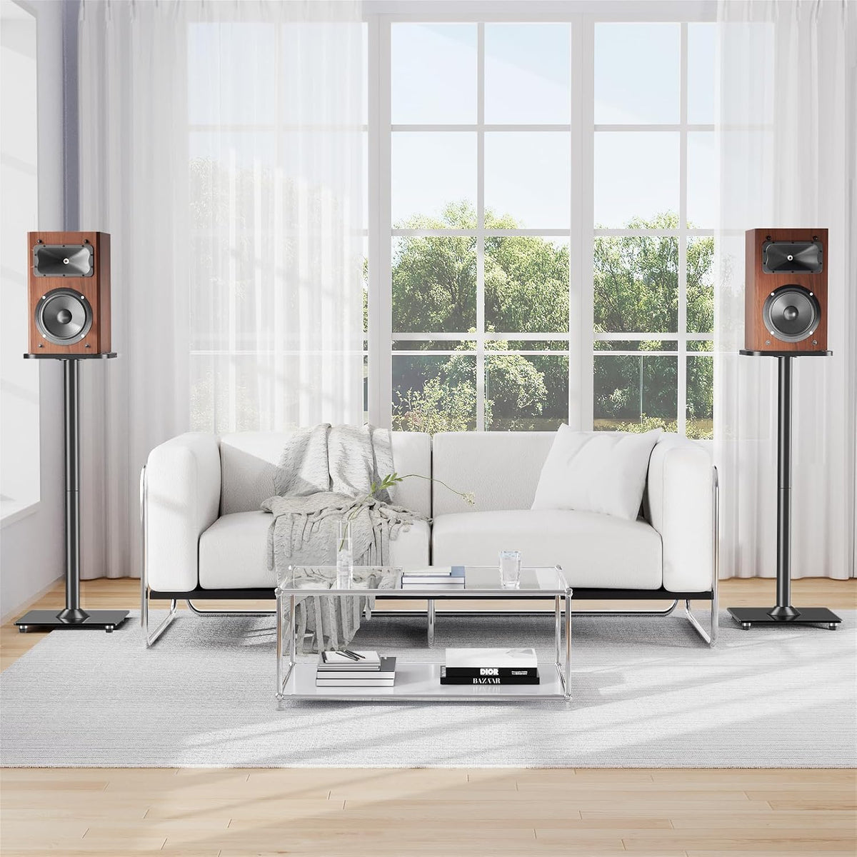 MOUNTUP Universal Speaker Stands Pair for Surround Sound Home Theater, 31&quo...