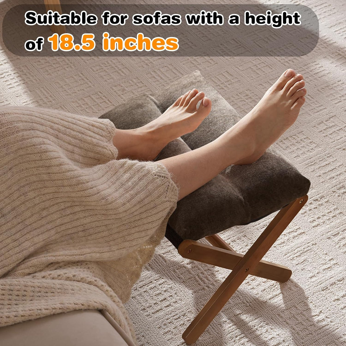 Baveke Foldable Ottoman Foot Rest for Chair, Small Foot Stools Ottoman for Ho...