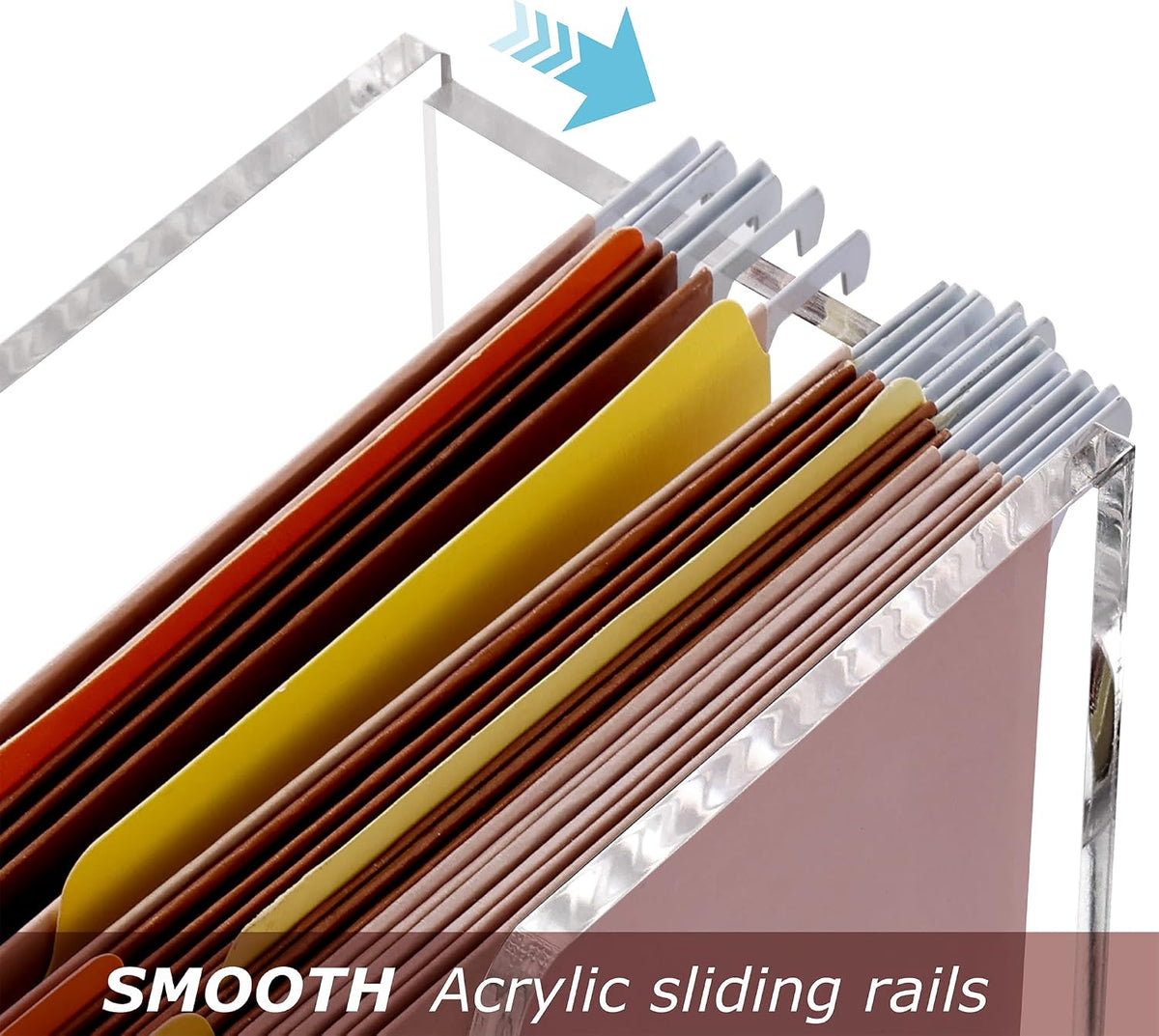 DINGHUO Acrylic File Organizer Box Letter Size Hanging File Organizer, Clear ...