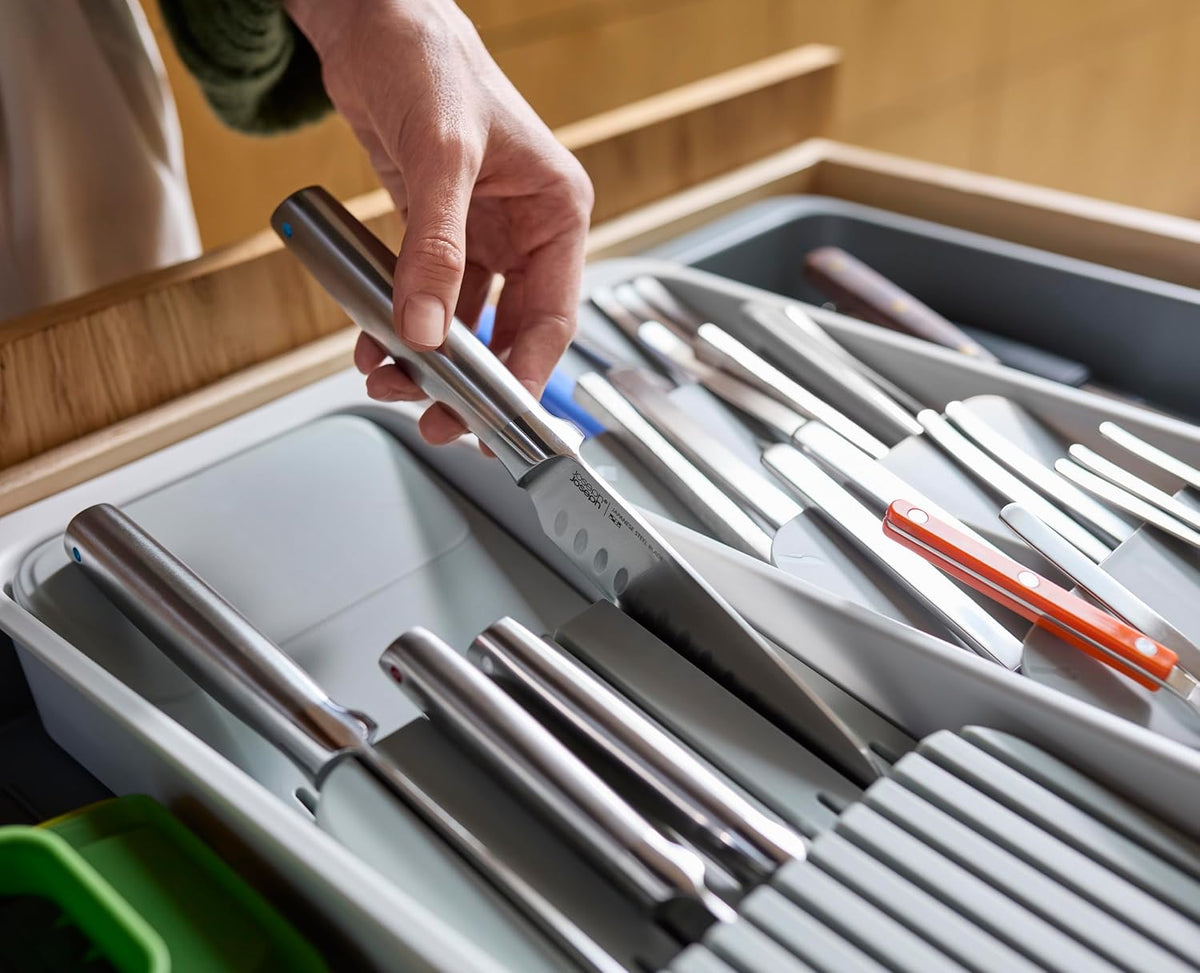 Joseph Joseph DrawerStore Expanding Tiered Flatware Cutlery Tray with Knife O...