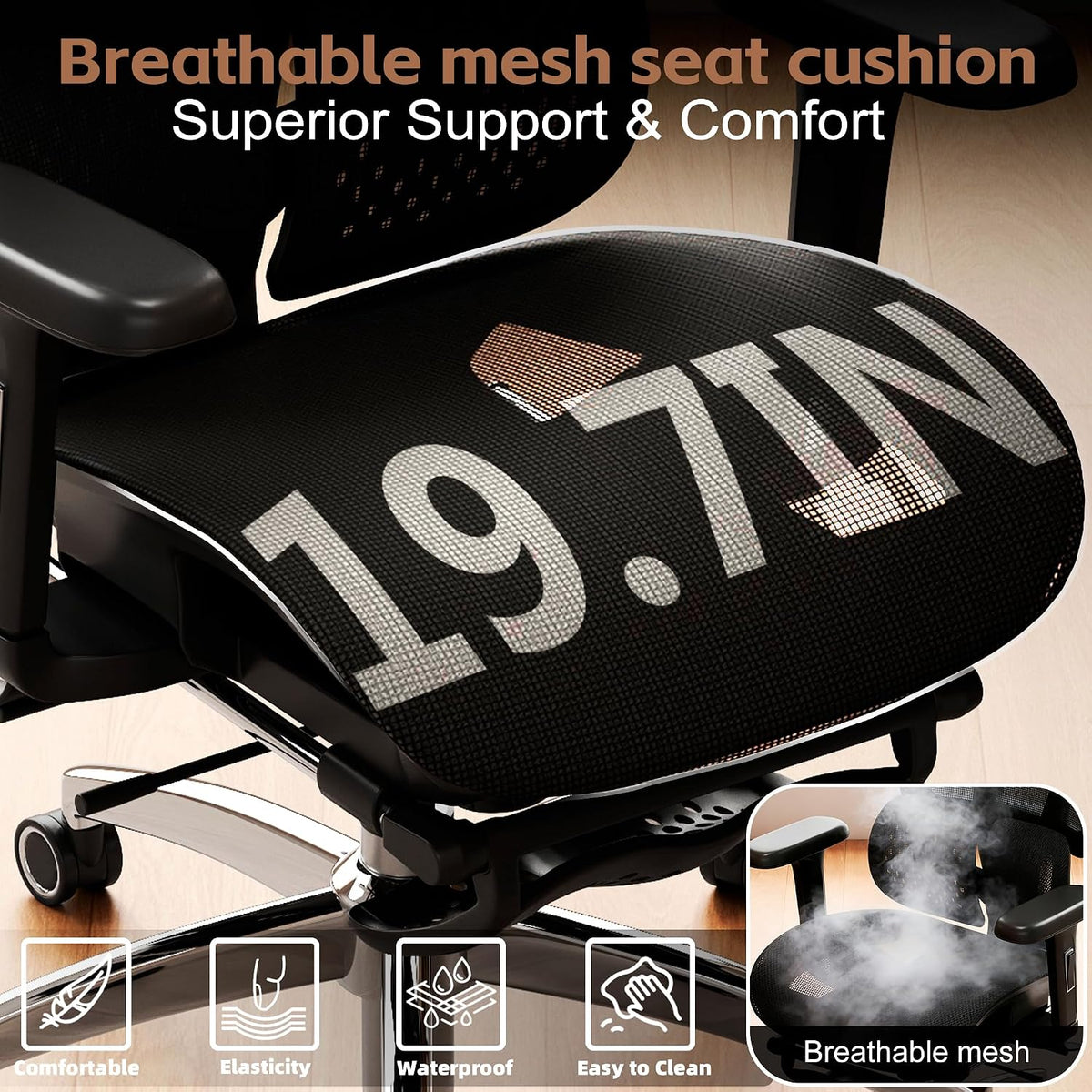 Vonesse Ergonomic Office Chair with Footrest, Desk Chairs with Adjustable 3D ...
