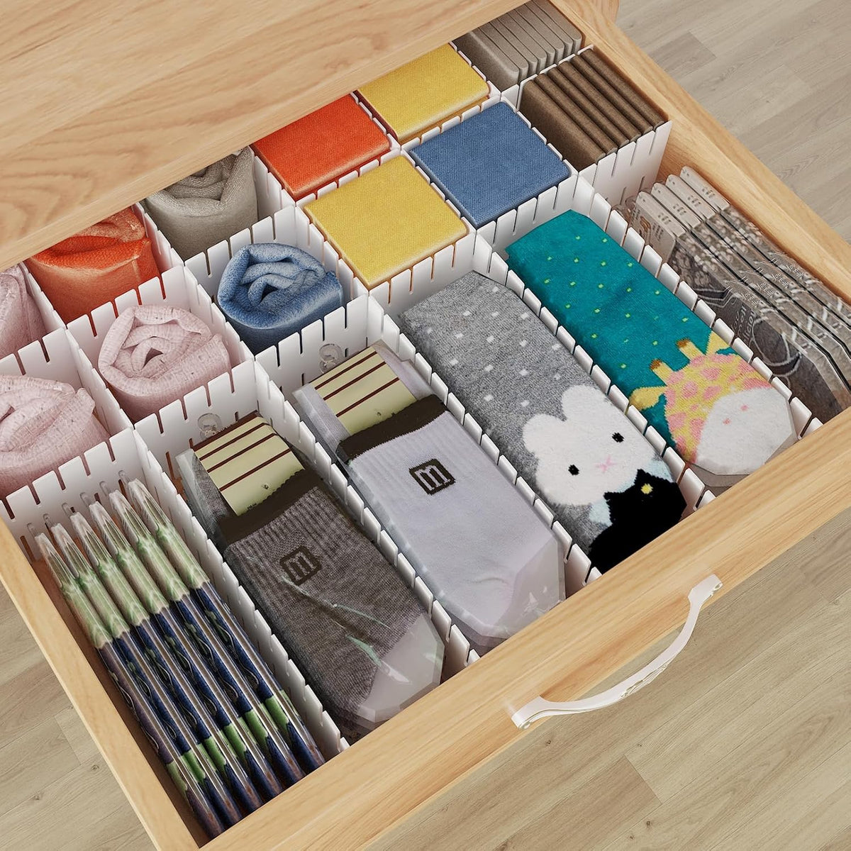 ALBAD Plastic Drawer Dividers Adjustable Drawer Organizer Dividers Separator ...
