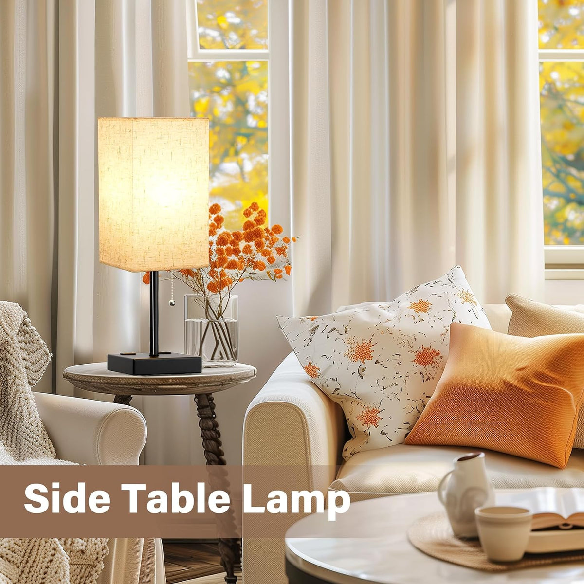 Fenmzee Bedside Lamp for Bedroom Set of 2 - Table Lamp for Nightstand