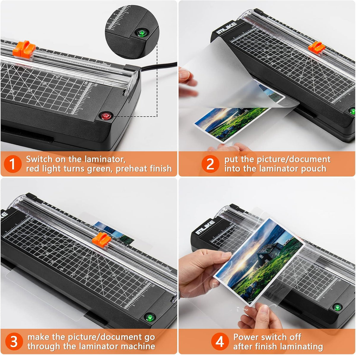 IMLIKE A4 Thermal Laminator with Laminating Pouches - 9" Photo Laminatin...