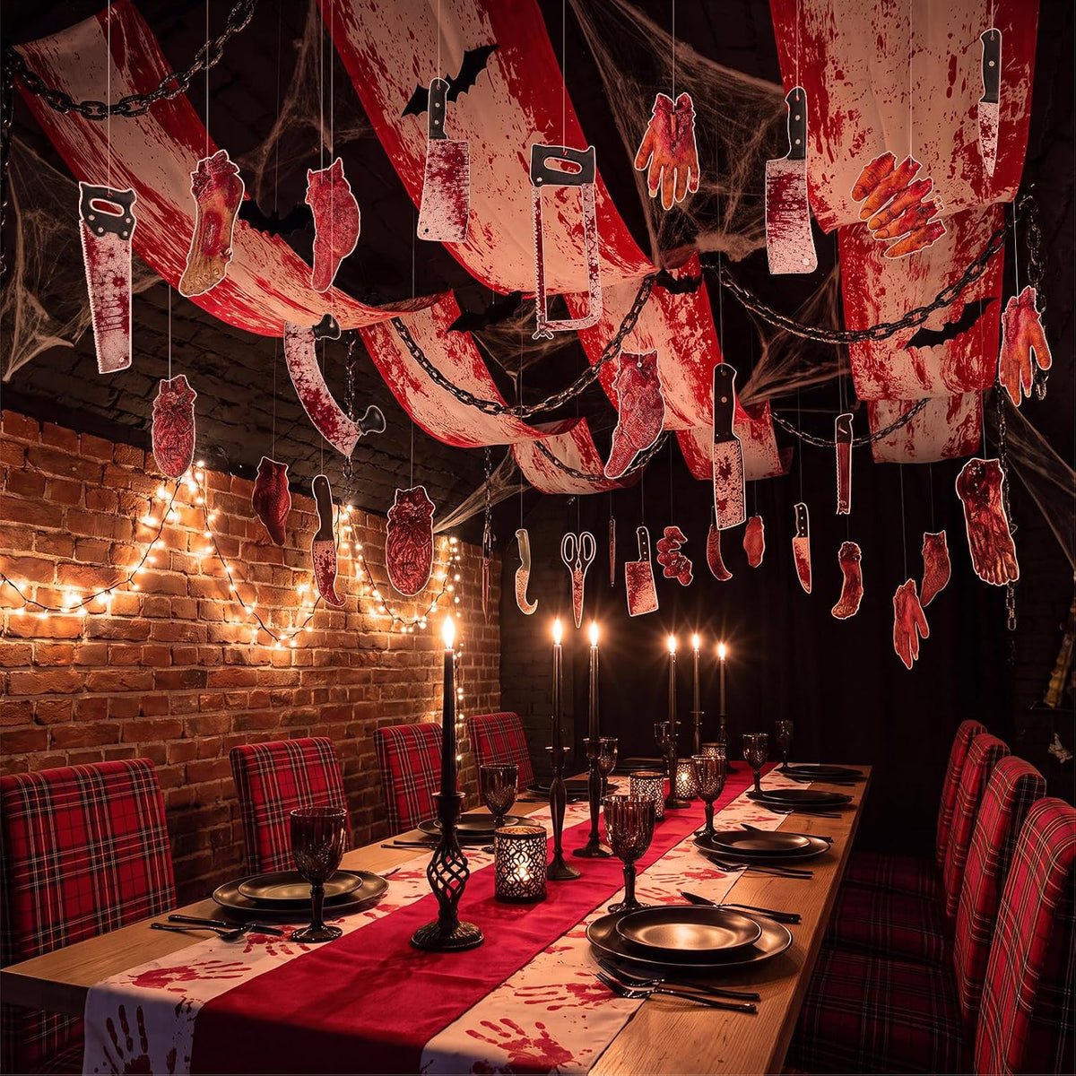 111 Pcs Halloween Bloody Hanging Party Decoration for Ceiling