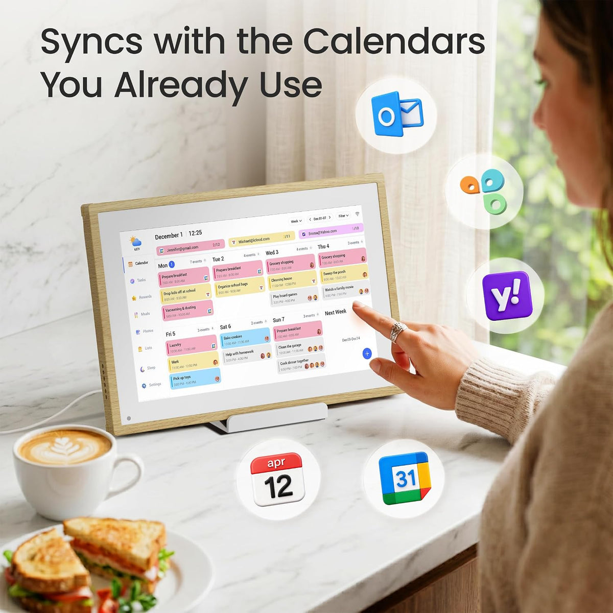 Dragon Touch 10.1 inch Digital Calendar Chore Chart – Digital Picture Frame, ...