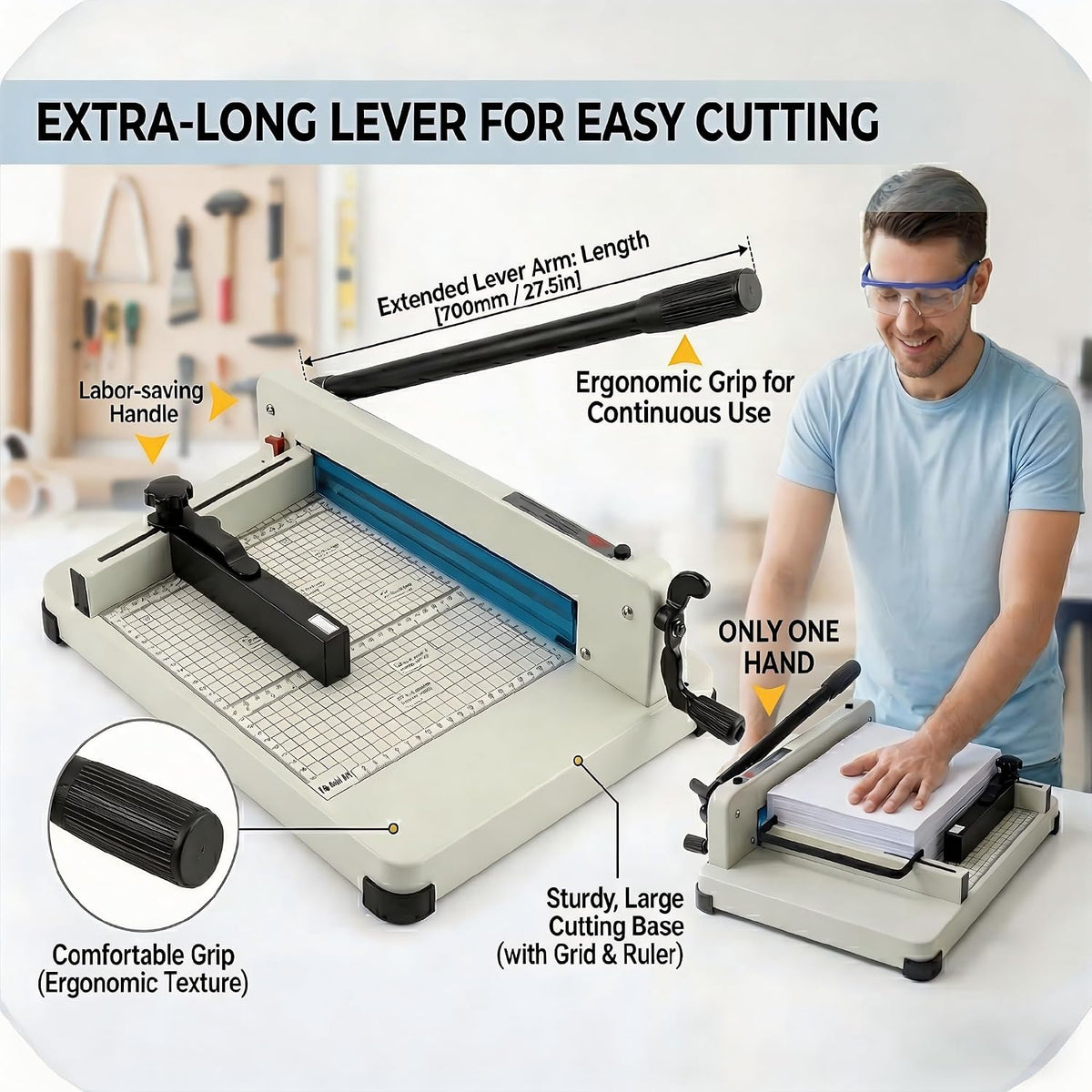 Professional 400-Sheet Heavy Duty Paper Cutter Guillotine