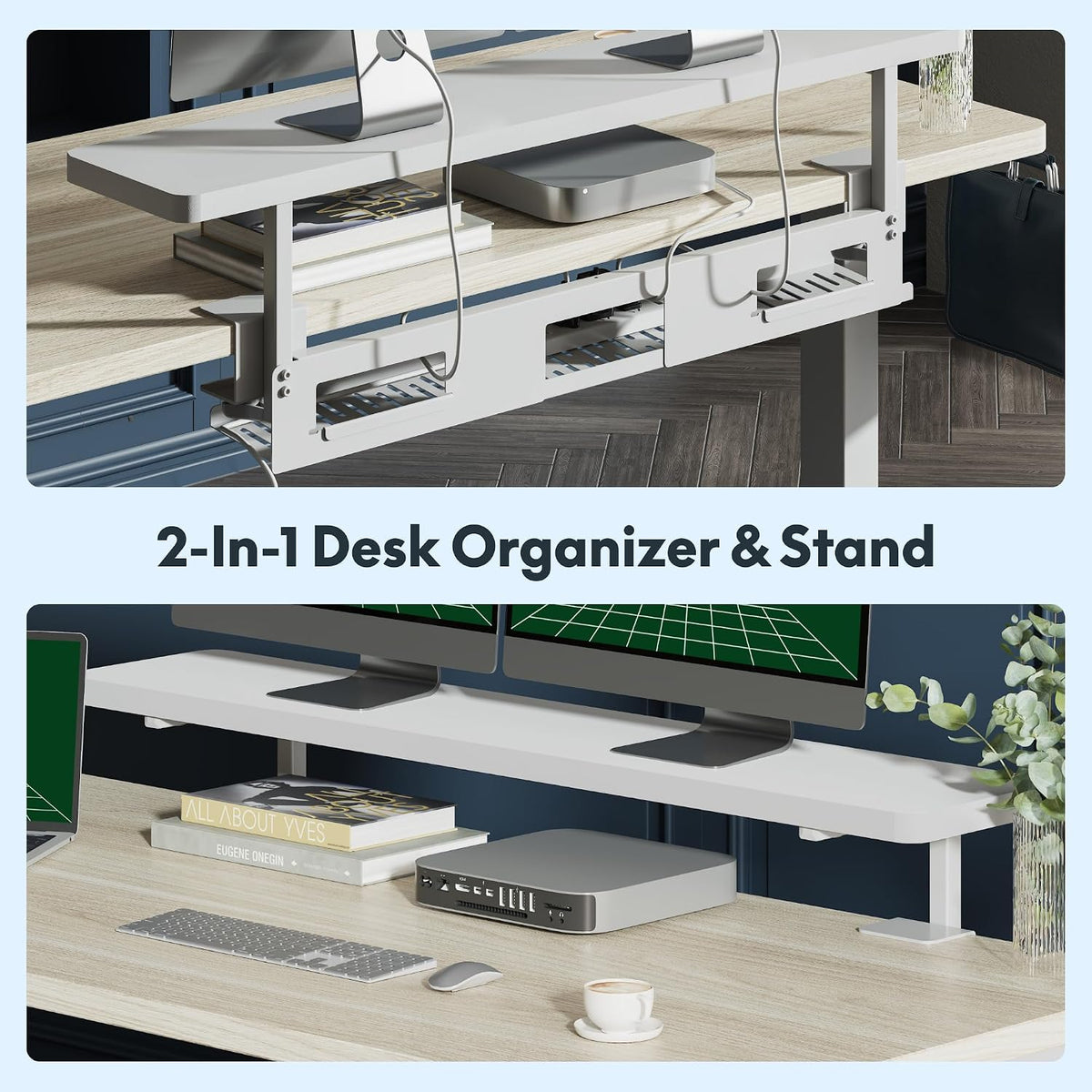 FLEXISPOT Standing Desk with Monitor Riser & Cable Management