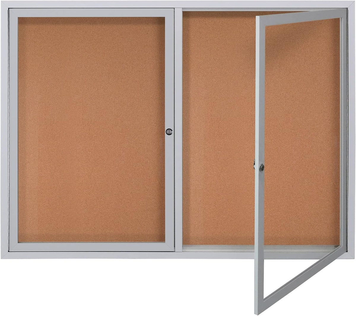 WorkPro® Enclosed Double-Door Cork Bulletin Board, 36" x 48", Alumi...