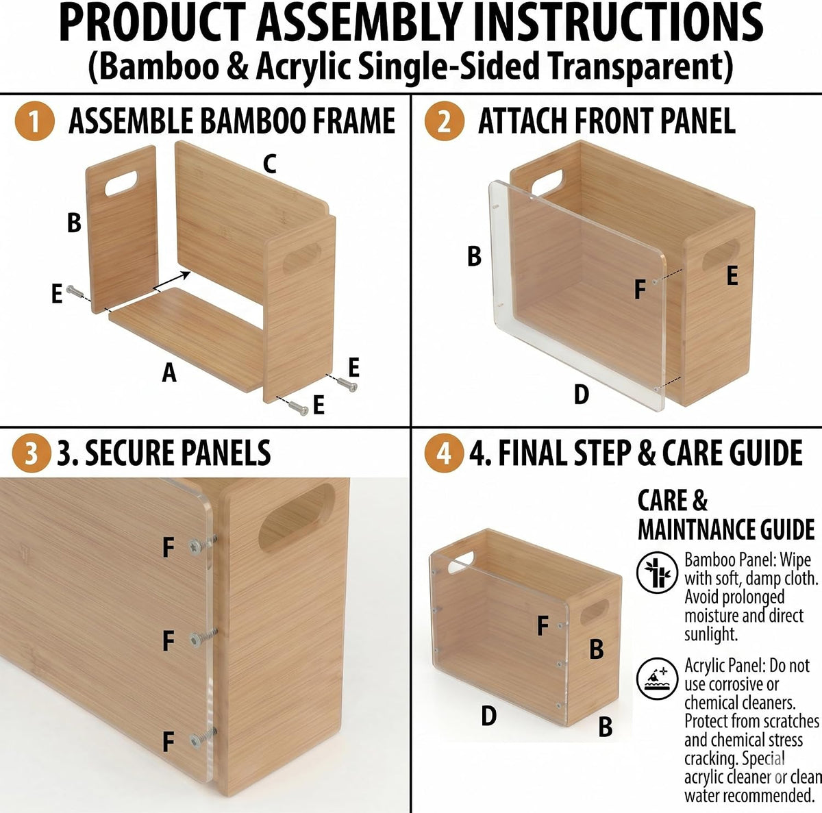 2 Pack Premium Thickened Bamboo Desktop Hanging File Organizer - Heavy Duty P...